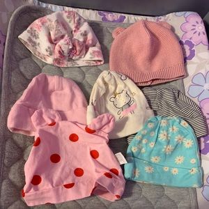 Assorted baby girl hats
